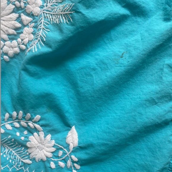 Oaxacan Teal Summer Dress Large - Picture 4 of 4